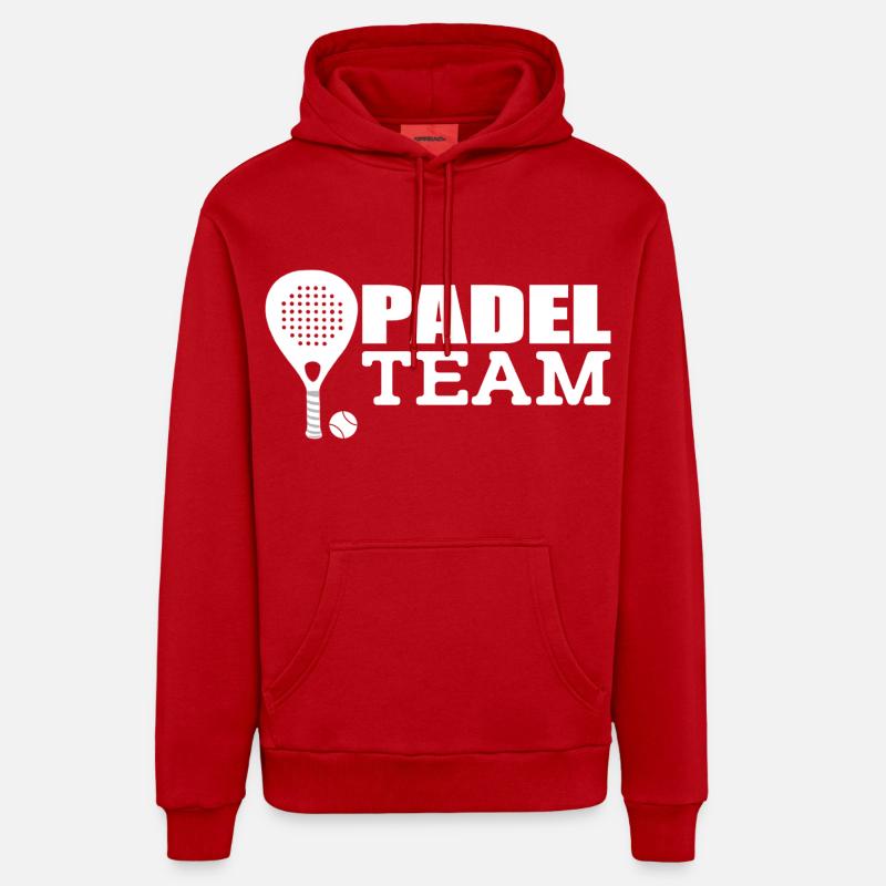 L’équipe de padel - Sweat à capuche bio décontracté fabriqué en UE - rouge