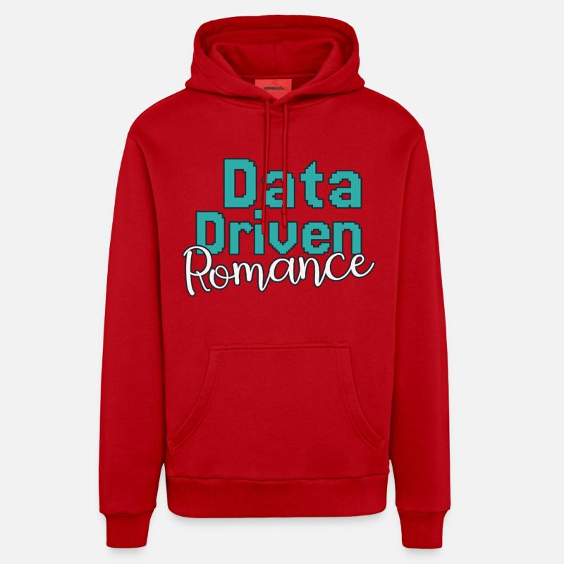 Data Science Saint-Valentin Romance - Sweat à capuche bio décontracté fabriqué en UE - rouge