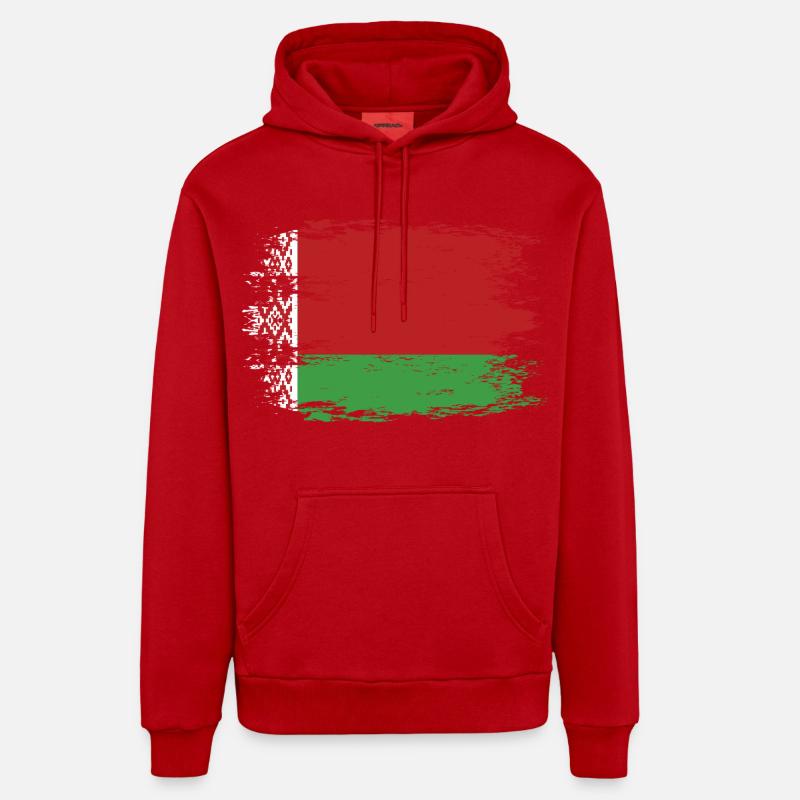 Drapeau de la Biélorussie look utilisé Sweat à capuche bio décontracté fabriqué en UE