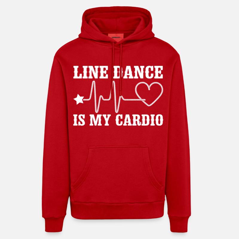 Déclaration cardio en ligne - Sweat à capuche bio décontracté fabriqué en UE - rouge