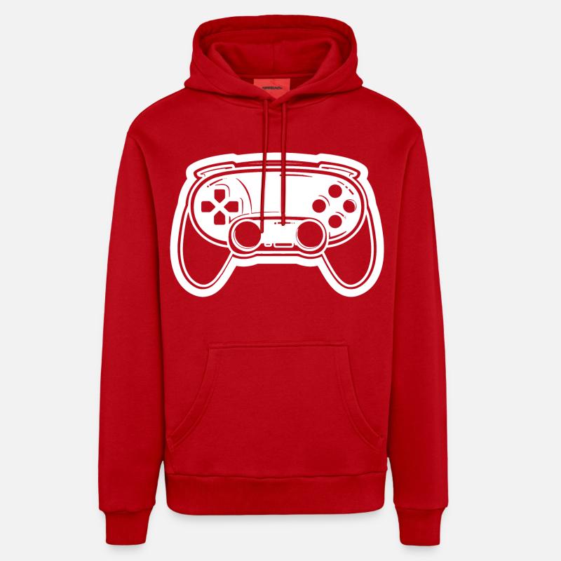 Video Game Controller Drawing - Organic Relaxed Hoodie Made in EU - red