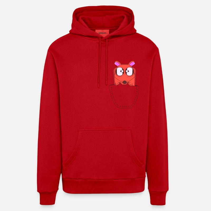 JE TE MANGE - Sweat à capuche bio décontracté fabriqué en UE - rouge