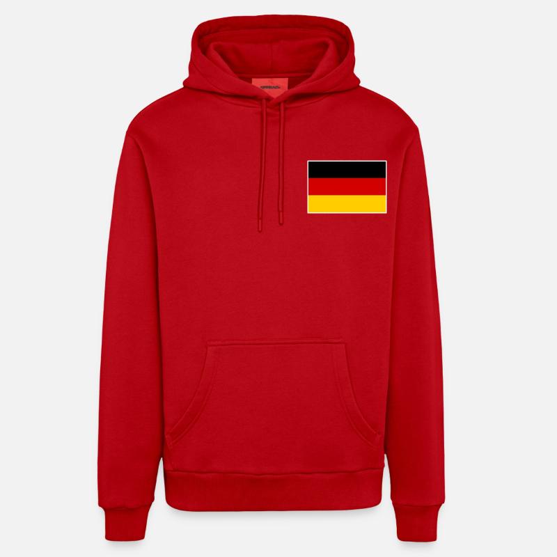 Drapeau de l’Allemagne - Sweat à capuche bio décontracté fabriqué en UE - rouge