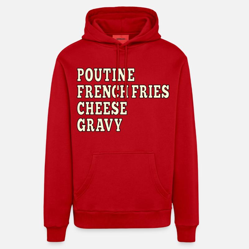 Poutine de restauration rapide canadienne - Sweat à capuche bio décontracté fabriqué en UE - rouge