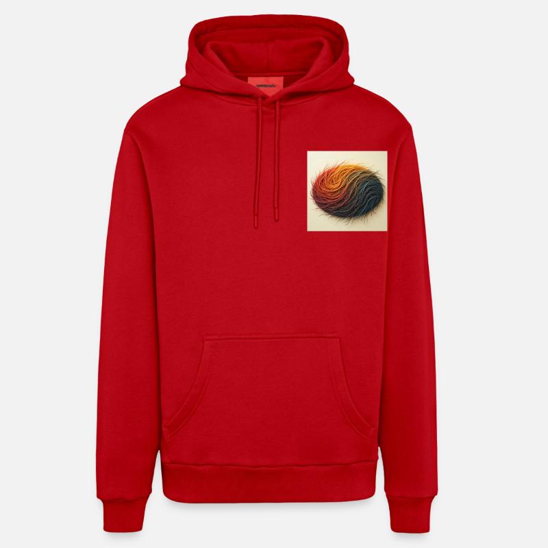 Coiffure - Sweat à capuche bio décontracté fabriqué en UE - rouge
