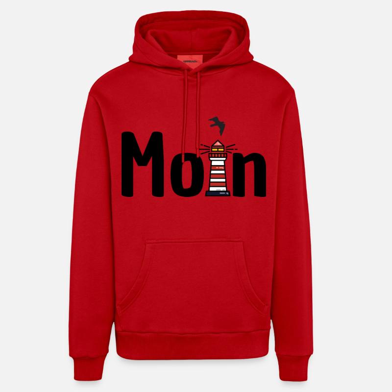 Phare de Moin Seagull - Sweat à capuche bio décontracté fabriqué en UE - rouge