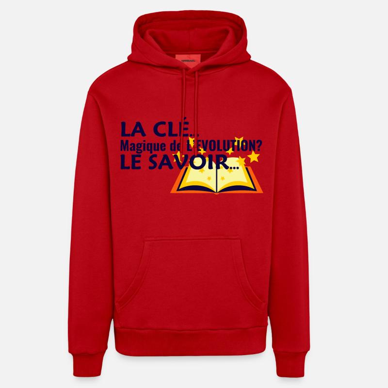 La Clé Magique de l'Evolution: Le Savoir... - Sweat à capuche bio décontracté fabriqué en UE - rouge