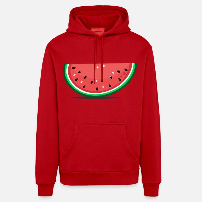 Tranche de design de pastèque - Sweat à capuche bio décontracté fabriqué en UE - rouge