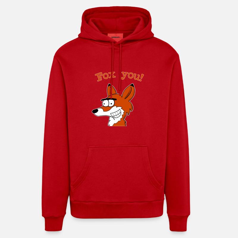 Fox vous! - Sweat à capuche bio décontracté fabriqué en UE - rouge