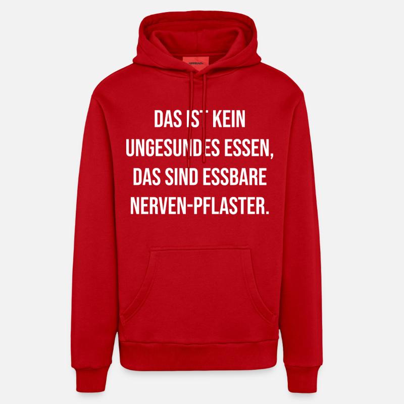 Citation de NervPflaster : Ironie comestible - Sweat à capuche bio décontracté fabriqué en UE - rouge