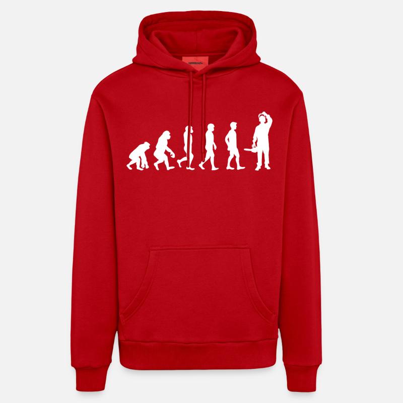 Evolution des Holzes / HOLZ / - Organic Relaxed Hoodie Made in EU - Rot