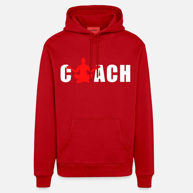 coach yoga - Sweat à capuche bio décontracté fabriqué en UE - rouge