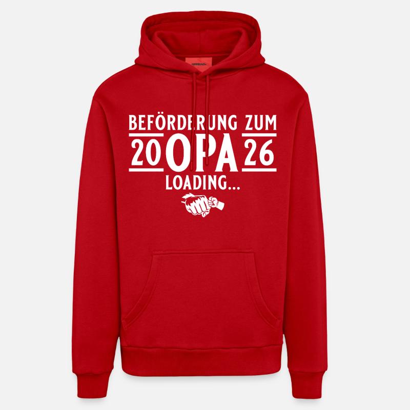 Opa 2026 loading - Werdender Großvater - Organic Relaxed Hoodie Made in EU - Rot