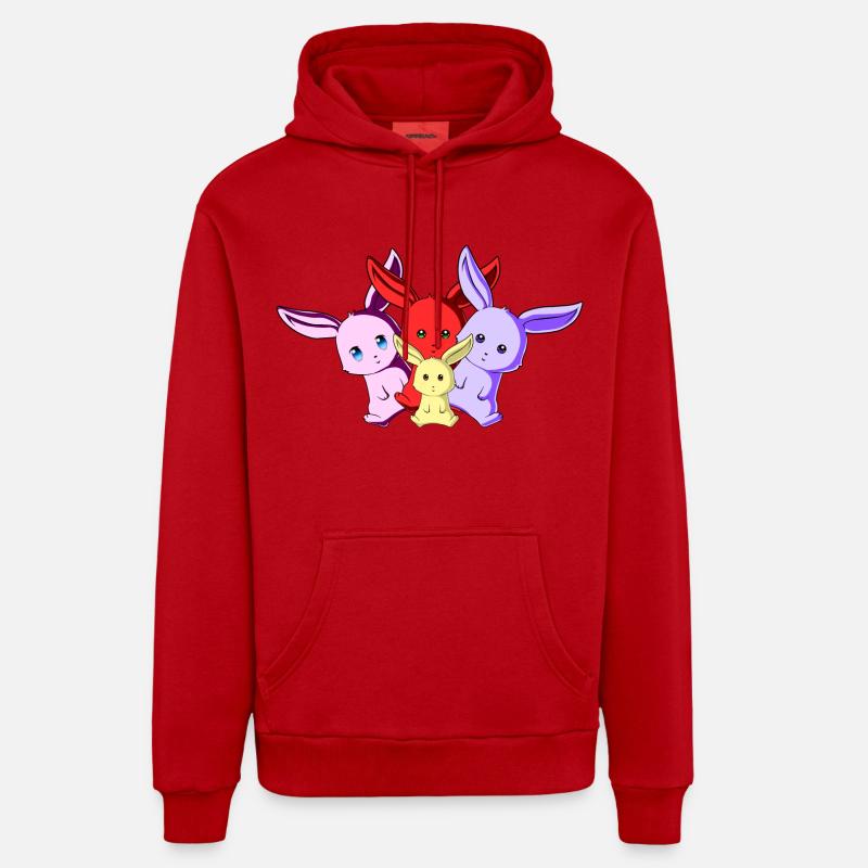 Lapin équipe - Sweat à capuche bio décontracté fabriqué en UE - rouge
