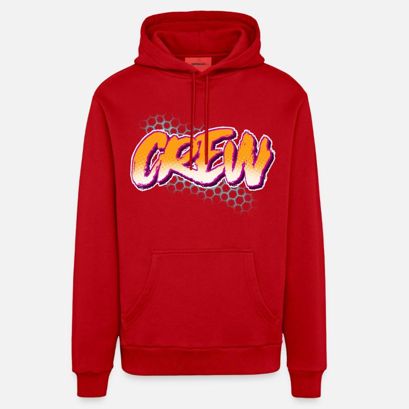 Équipage - Sweat à capuche bio décontracté fabriqué en UE - rouge