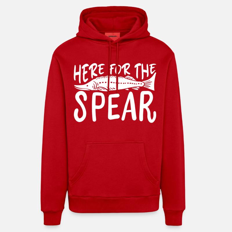Ici pour la lance - Sweat à capuche bio décontracté fabriqué en UE - rouge