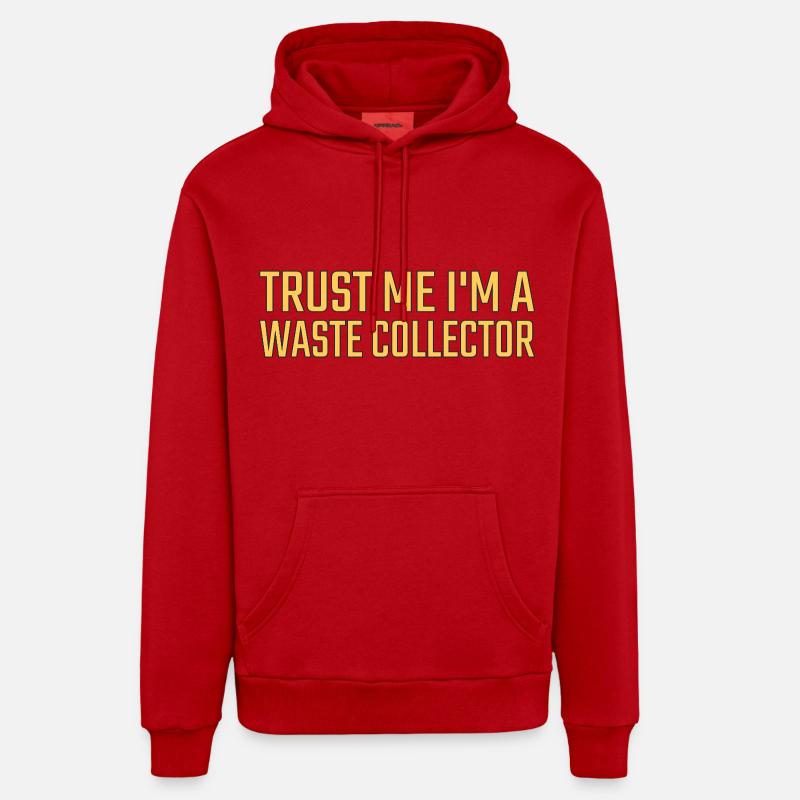 Collecteur de déchets Faites-moi confiance - Sweat à capuche bio décontracté fabriqué en UE - rouge