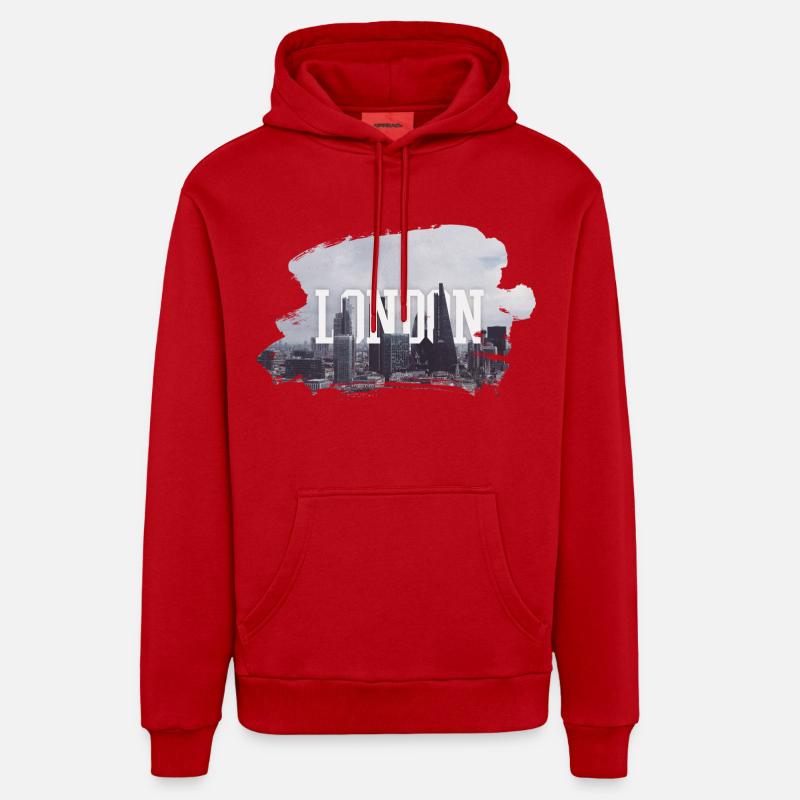LONDON - Sweat à capuche bio décontracté fabriqué en UE - rouge