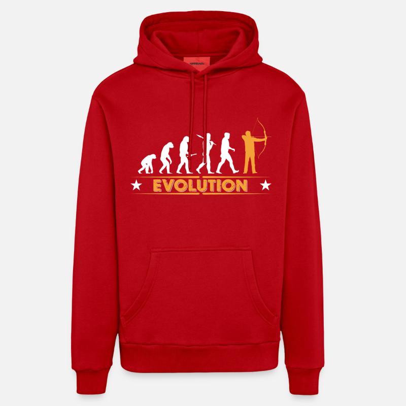 Evolution de tir à l’arc - orange/blanc - Sweat à capuche bio décontracté fabriqué en UE - rouge
