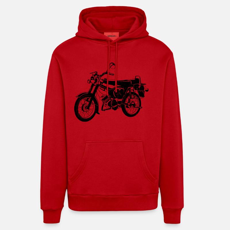 Simson S51 B4 - Sweat à capuche bio décontracté fabriqué en UE - rouge