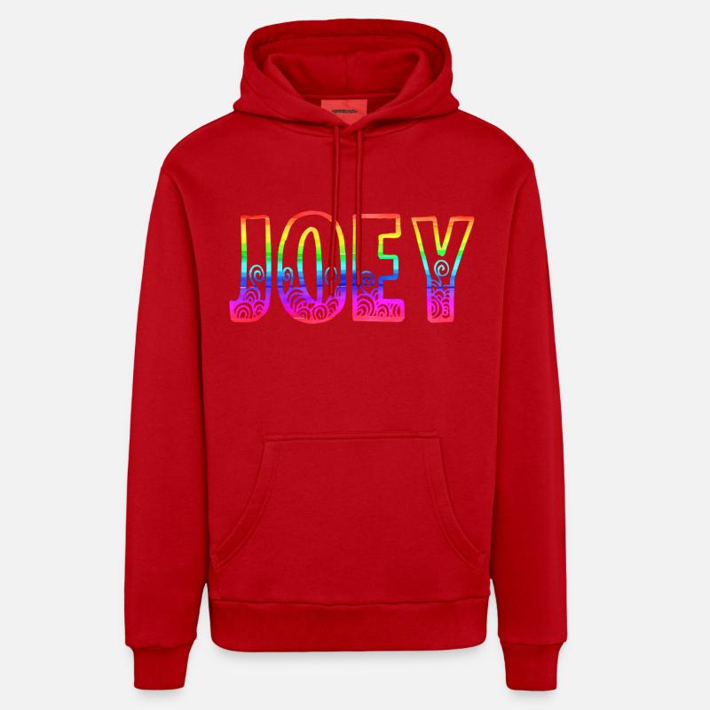 joey rs arc-en-ciel - Sweat à capuche bio décontracté fabriqué en UE - rouge