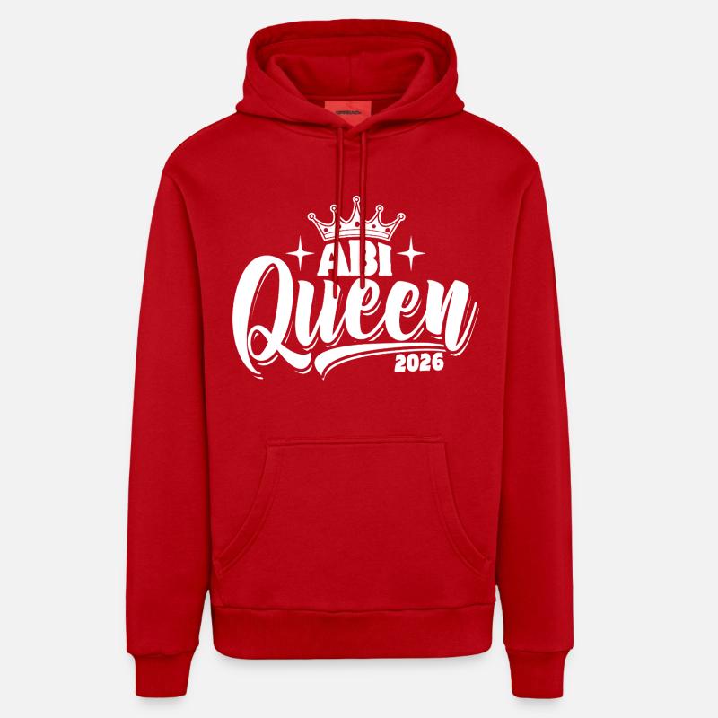Abi Queen 2026 - Abitur - Spruch - Sweat à capuche bio décontracté fabriqué en UE - rouge