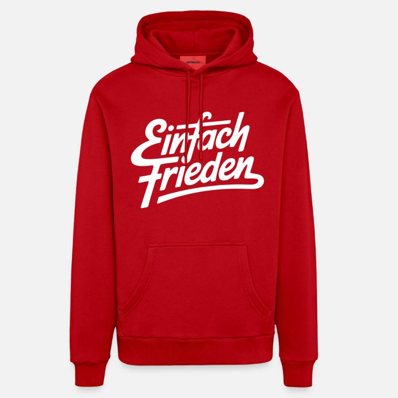 Simplement la paix - Sweat à capuche bio décontracté fabriqué en UE - rouge