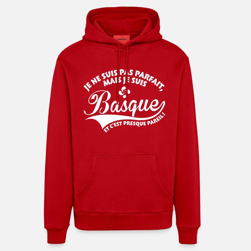 Parfait Basque - Sweat à capuche bio décontracté fabriqué en UE - rouge