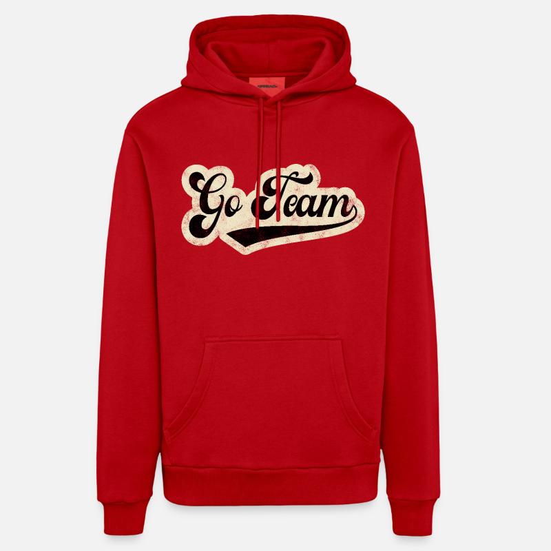 Aller à l’équipe - Sweat à capuche bio décontracté fabriqué en UE - rouge