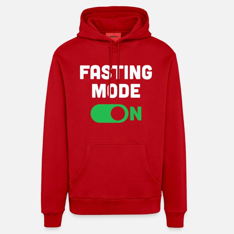 Mode de jeûne activé - Sweat à capuche bio décontracté fabriqué en UE - rouge