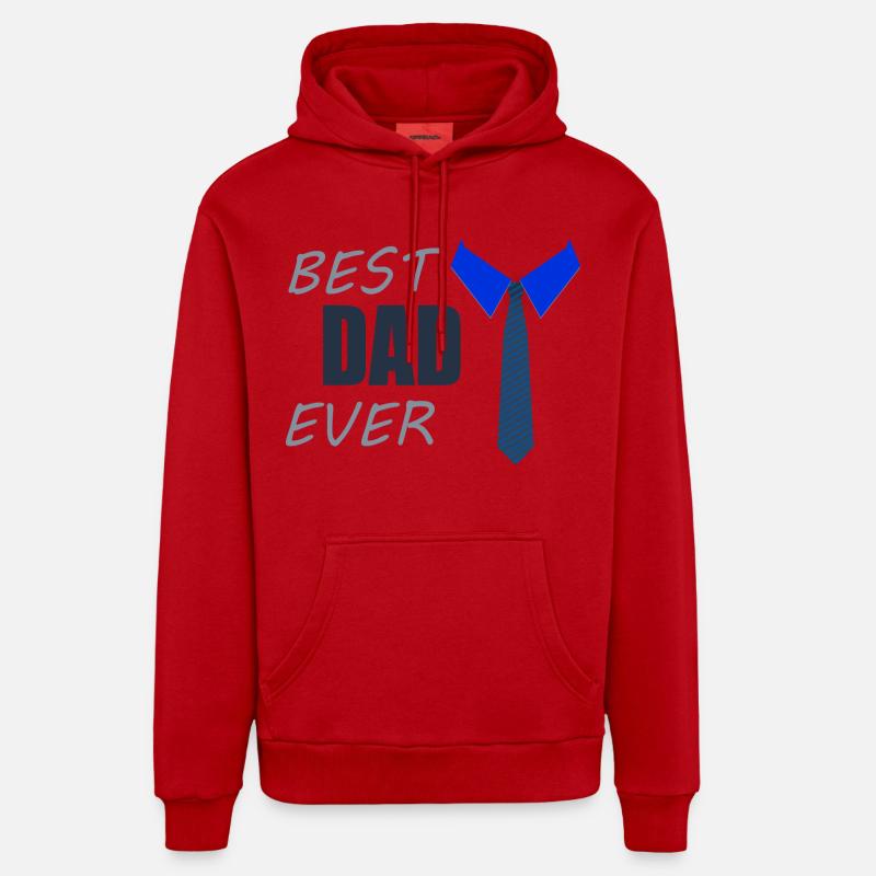 LE MEILLEUR PAPA JAMAIS - Sweat à capuche bio décontracté fabriqué en UE - rouge