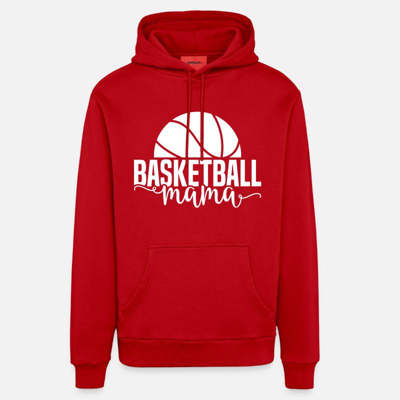 Maman basket blanc - Sweat à capuche bio décontracté fabriqué en UE - rouge