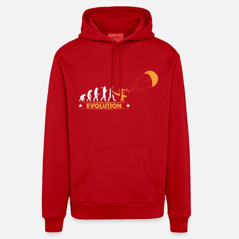Kitesurf - evolution - Sweat à capuche bio décontracté fabriqué en UE - rouge