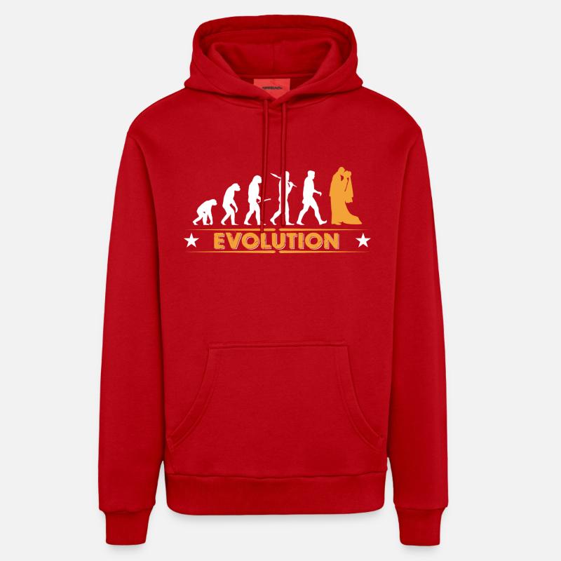 Mariage - evolution - Sweat à capuche bio décontracté fabriqué en UE - rouge