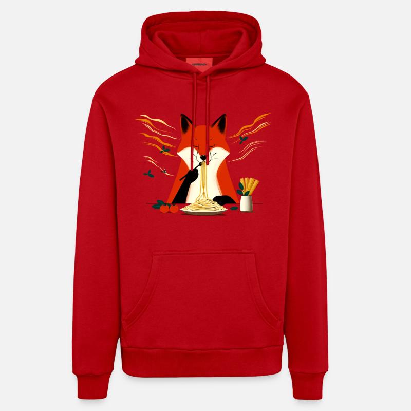 Pâtes Fox - Sweat à capuche bio décontracté fabriqué en UE - rouge