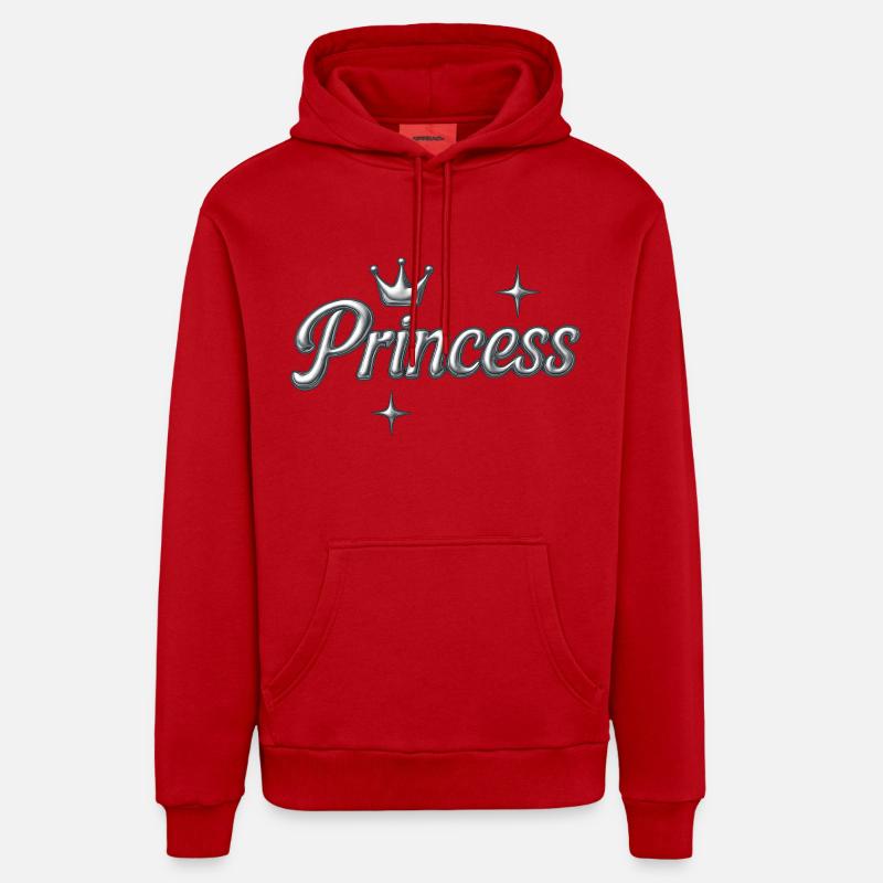 Princesse / Y2K Design - Sweat à capuche bio décontracté fabriqué en UE - rouge