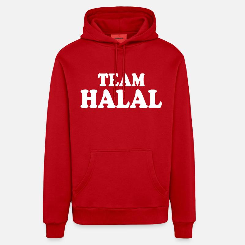 Team halal - Sweat à capuche bio décontracté fabriqué en UE - rouge