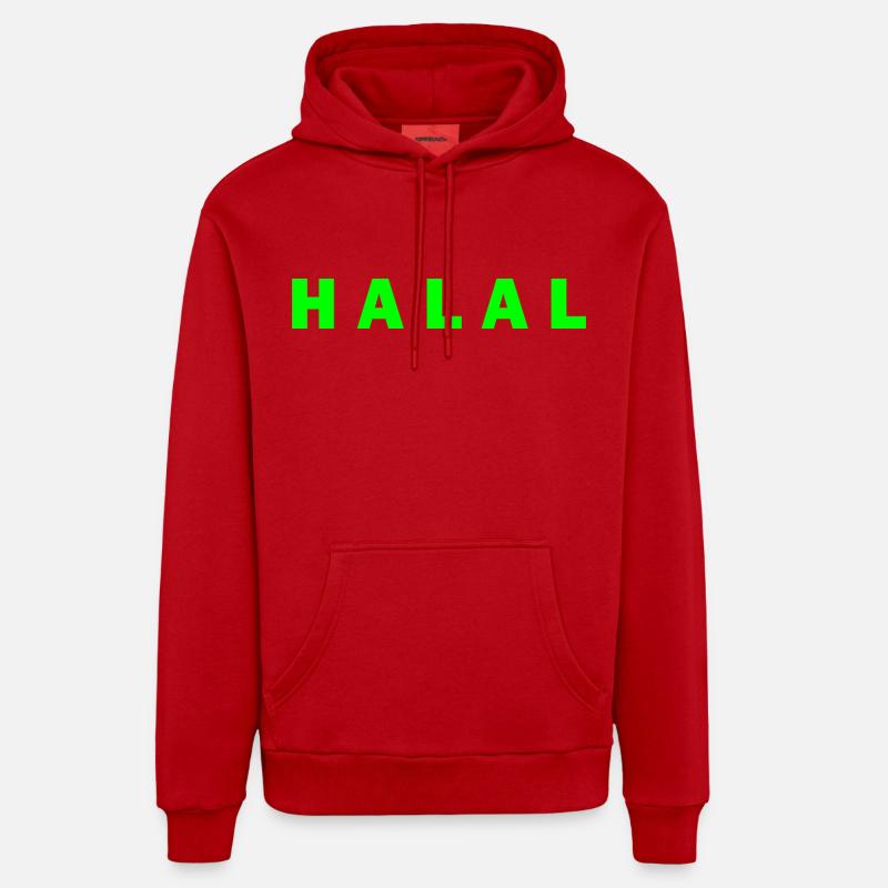 Halal - Sweat à capuche bio décontracté fabriqué en UE - rouge