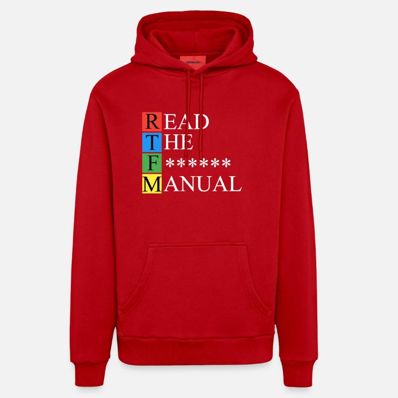 RTFM Sombre - Sweat à capuche bio décontracté fabriqué en UE - rouge