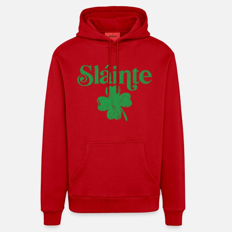 Sláinte - Sweat à capuche bio décontracté fabriqué en UE - rouge