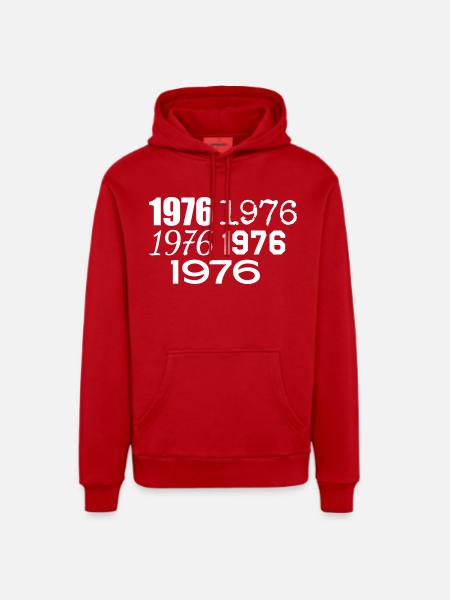 1976 - Organic Relaxed Hoodie Made in EU - red