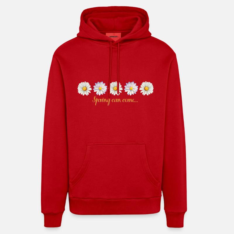 Le printemps peut arriver... - Sweat à capuche bio décontracté fabriqué en UE - rouge