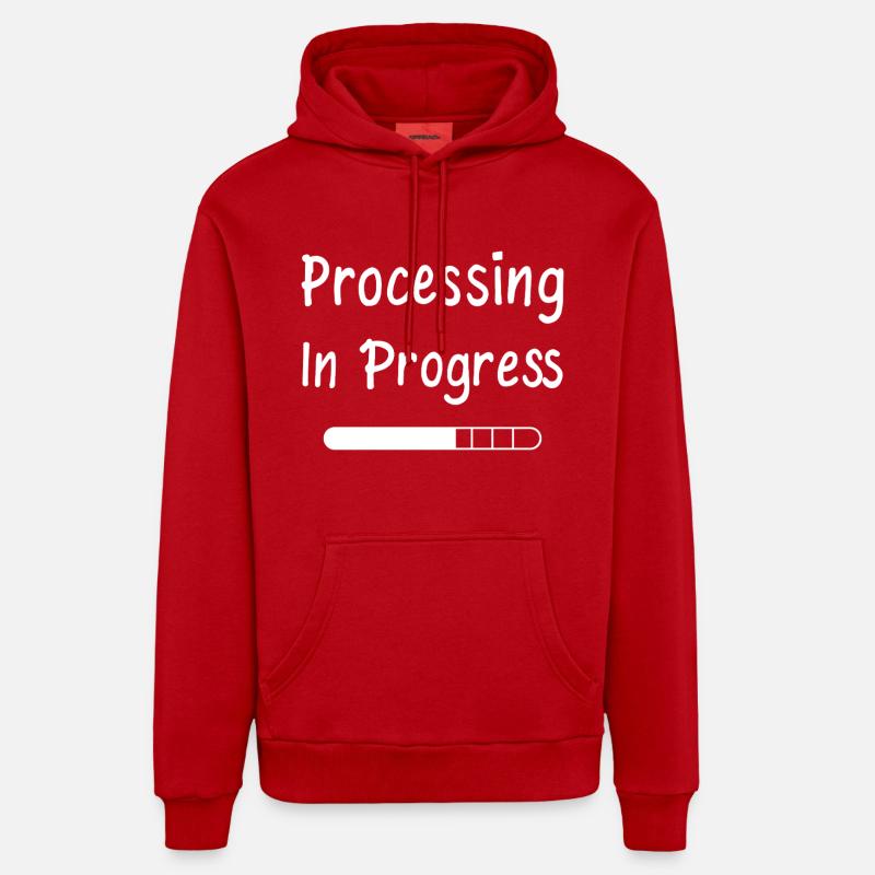 Processing In Progress Ladebalken Statement - Organic Relaxed Hoodie Made in EU - Rot