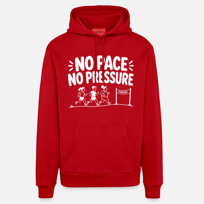 Pas de rythme, pas de pression - Sweat à capuche bio décontracté fabriqué en UE - rouge