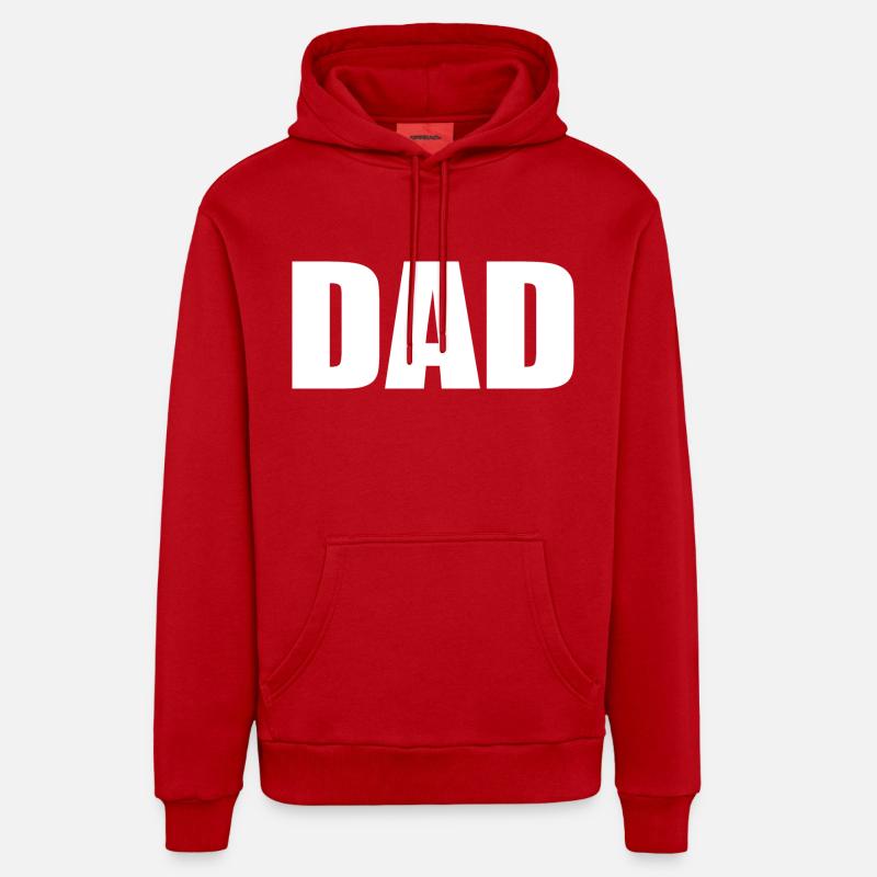 Dad - Sweat à capuche bio décontracté fabriqué en UE - rouge