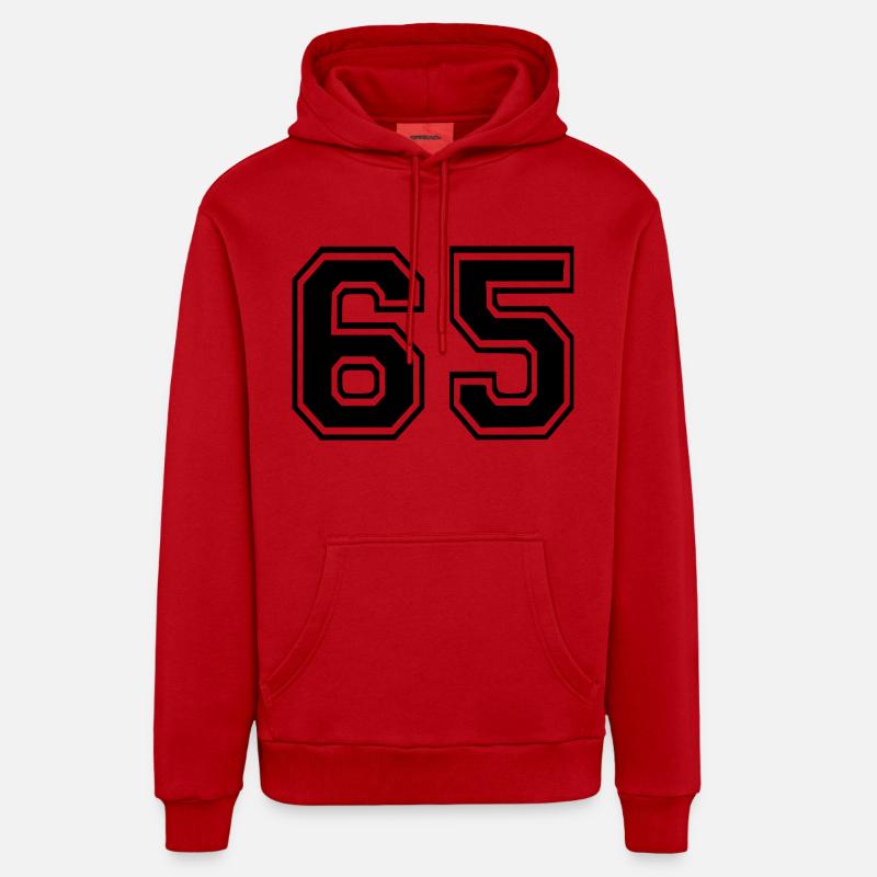 65 - Sweat à capuche bio décontracté fabriqué en UE - rouge