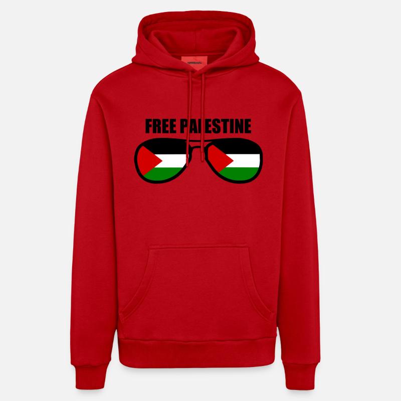 Free palestine - Sweat à capuche bio décontracté fabriqué en UE - rouge