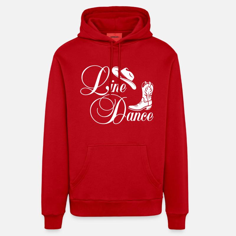 Danse en ligne Western Script - Sweat à capuche bio décontracté fabriqué en UE - rouge