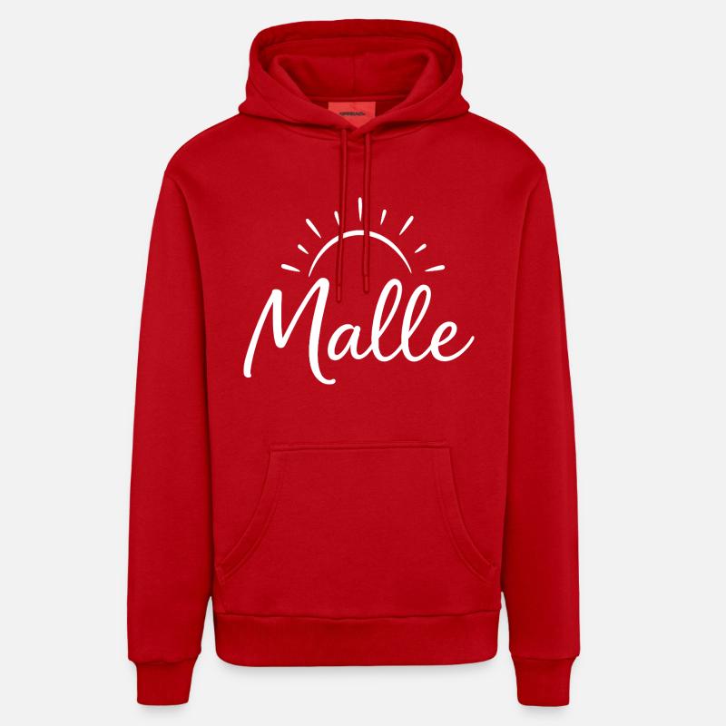 Malle Sun - Sweat à capuche bio décontracté fabriqué en UE - rouge
