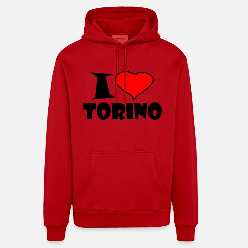 Torino - Sweat à capuche bio décontracté fabriqué en UE - rouge